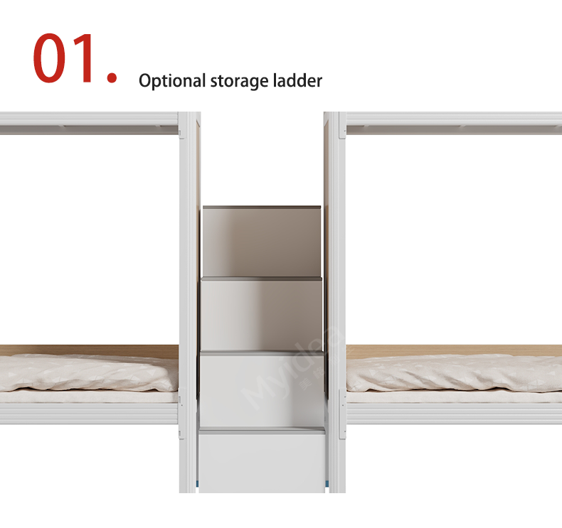 Thickened Four Person Bed, School Dormitory, Stable Bunk Beds for Students, Step Ladder, Multi Person Employee Dormitory Bed