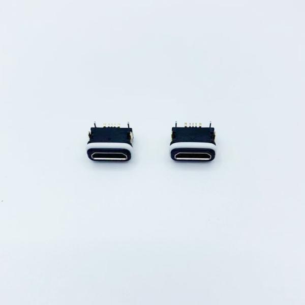 Micro USB 5P Female B Type DIP Connector Waterproof IP67 Level
