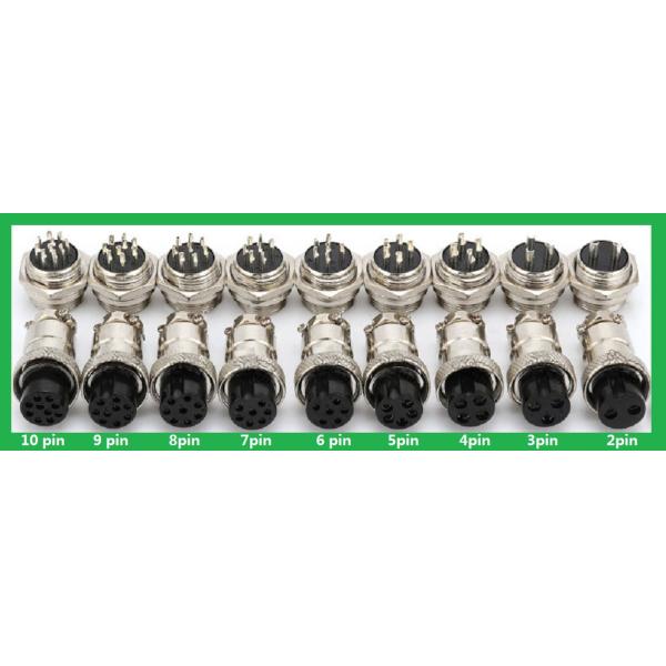 Соединители авиации Gx16 9 штырей мужские и женских кабельные соединители воздушных судн наборов серебрят покрытый