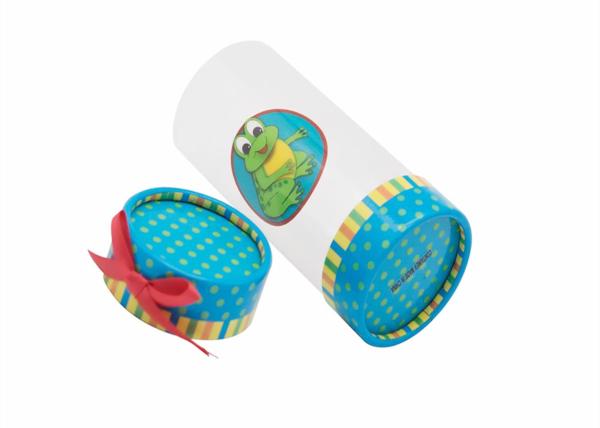 Little Plastic Presentation Box , Pvc Cylinder Packaging Box With Ribbon Bow Tube Shape