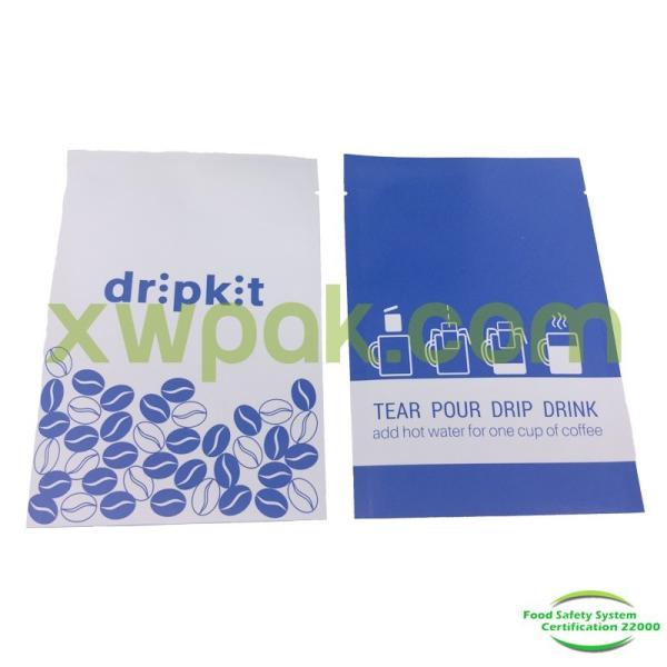 Ground Coffee Disposable Coffee Filter Bags / PE Kraft Drip Coffee Packets