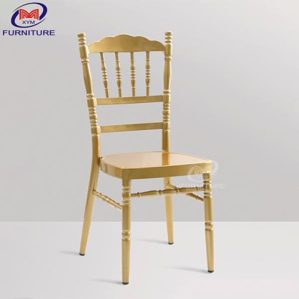 Stackable Champagne Metal Chiavari Gold Napoleon Chairs For Banquet