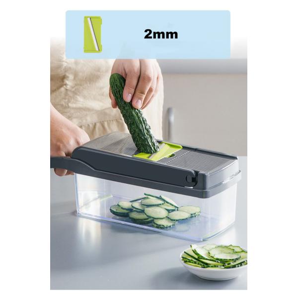 Metal Vegetable Chopper Onion Cutter Multifunctional Slicer Grater With Colander Basket