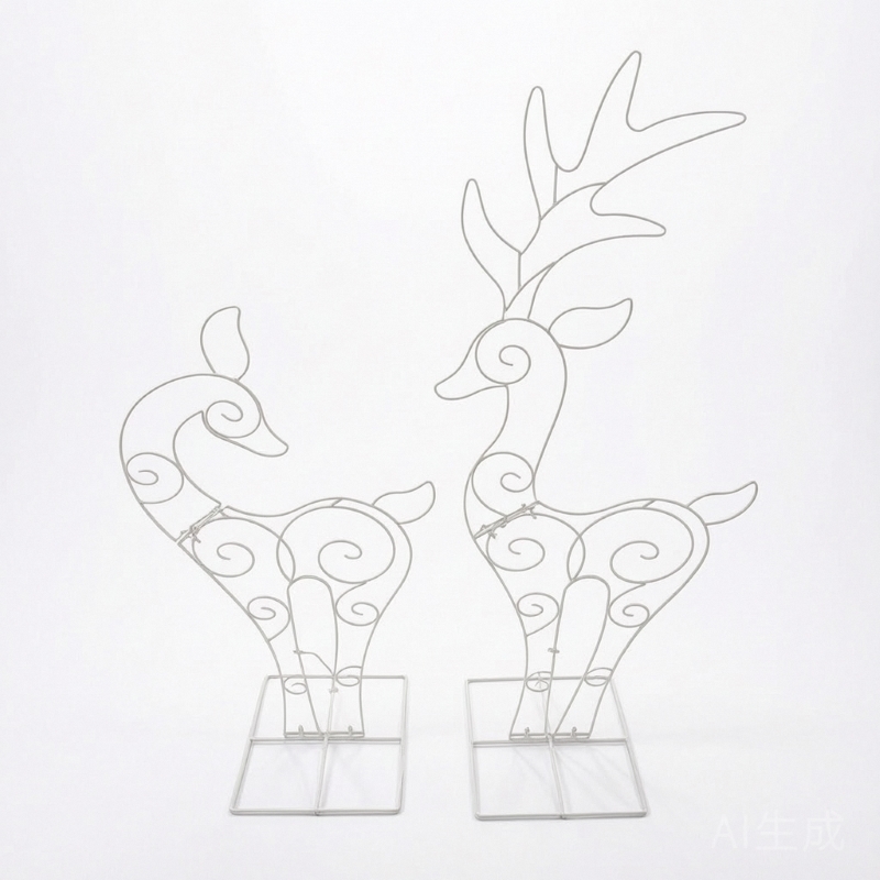 Indoor Decoration Metal Sheet Wire Reindeer Lightweight for Office Commercial Spaces