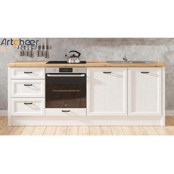 Наружные и спальные кухонные шкафы с поверхностной обработкой дверных панелей из ПВХ мембраны