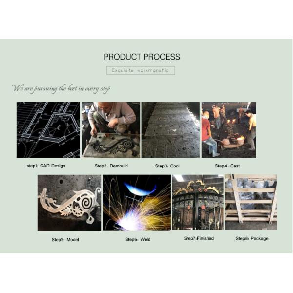 Стиль двойных парадных входов утюга экстерьера частей утюга Орнаментал качания европейский