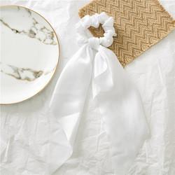 Ponytail Scarf Scrunchie Holders Imitate Silk Satin Solid Color Knotting Ribbon  28cm 20g
