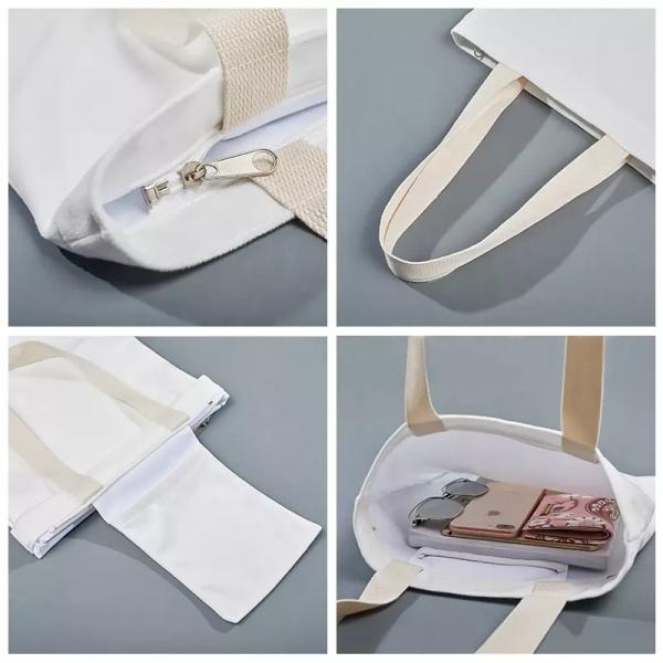Medium Size Reusable Cotton Canvas Shopping Bag Customized and Custom for Shopping