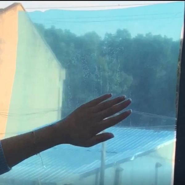 Blue Color PE Glass Protective Film For Temporary Protection Width 20 - 1700mm UV Resistant