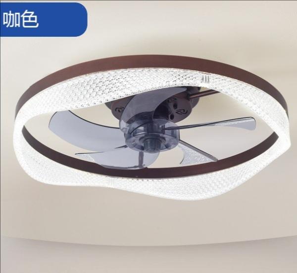 Lumière de ventilateur de plafond de chambre à coucher LED 60W à fréquence variable Dimmable Restaurant Mute Ventilateur de plafond invisible avec éclairage