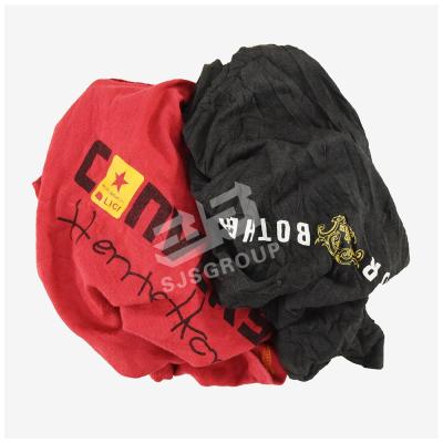 Grade A 30-60cm full cotton cleaning cloths Mix color T-shirt rags Cotton Coloured Soft Knits rags for industrial Marine