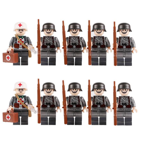 Bricks WW2 military building blocks German soldier medical army weapon guns set figures accessories toys