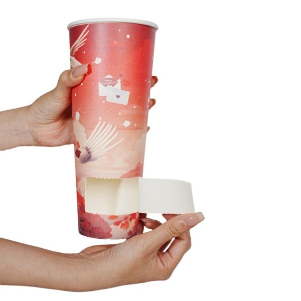 Wholesale Custom logo Size Surprise Cup Milk Tea Coffee Blind Box Milk Tea Paper Cup