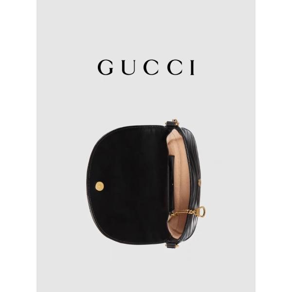 Черная кожаная заклеймленная сумка Tote GG Marmont цепи сумки посыльного выстегала Matelasse