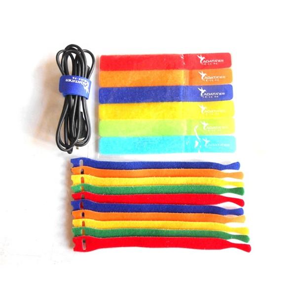 3/4 100%Nylon adjustable Hook And Loop Cable Wrap Random color