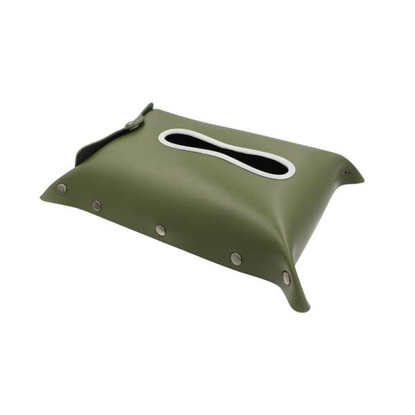 PU Leather 0.79 Inches Tissue Paper Storage Box For Car Sun Visor