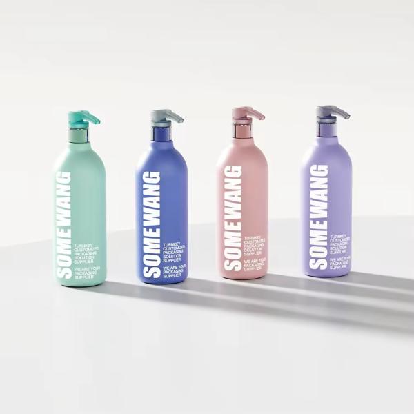 Oval PET Plastic Pump Bottles Green / Blue / Pink Plastic Bottles With Pump
