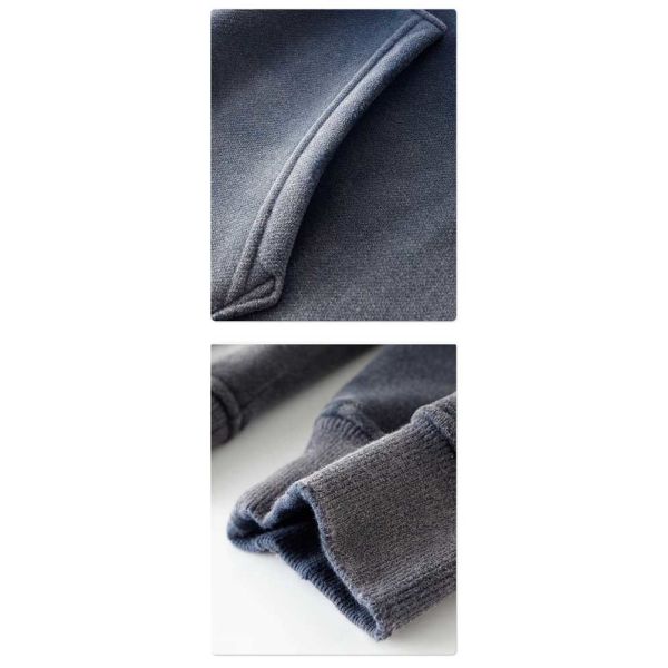 Vintage Men's Oversized Loose Cotton Long Sleeve Round Neck Pullover Sweatshirt