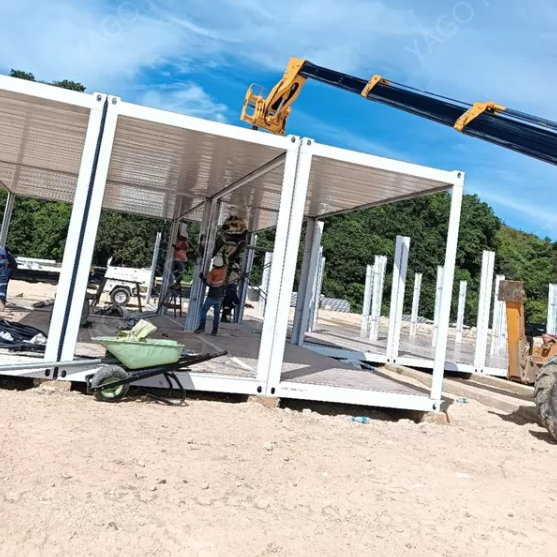 Luxury Prefab Modular Office Folding Shipping Container House For Temporary Showroom