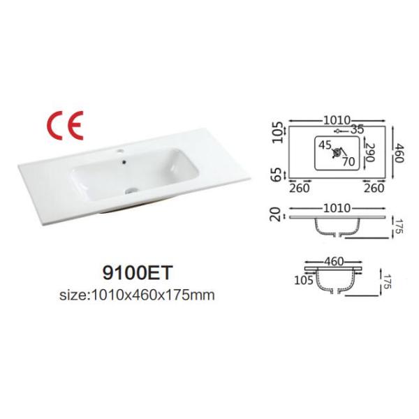 Тщеты раковины сосуда керамического большого Bathroom прямоугольные 1000mm