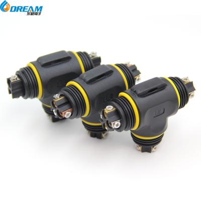 Conector à prova d'água M20 de 3 vias com certificação IP68 TUV para cabos de iluminação LED