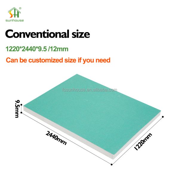 12mm Water-Resistant Gybsum Board 4X8 Sheetrock Drywall Modern Design Plaster for Outdoor Bathroom Partition