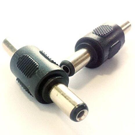 Male to Male Coupler Connector Adapter for Black DC Power Plug 5.5x2.1mm Transformer