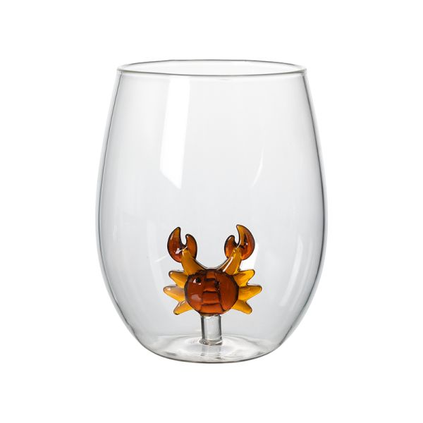 Egg Shape 500ml Juice Drink Glass Cup Customized Logo With 3D Animal Fruit Design
