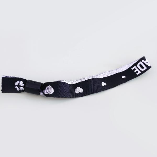Support Pantone Color Card Woven Logo Polyester Wristband Bracelet for Promotion Gifts