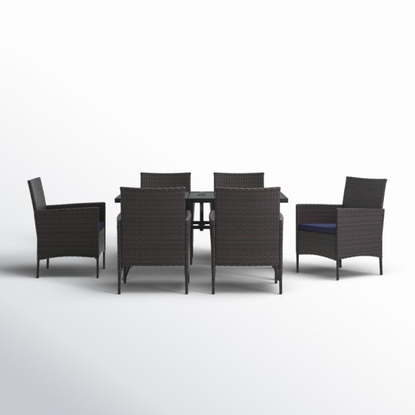 Commercial All-Weather Outdoor Dining Set with Powder-Coated Aluminum Frame and Handwoven PE Rattan for Hotel & Resort Use