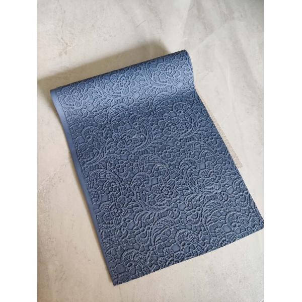 Retro Rose Lace Embossed PVC Leather Brushed Bottom For Handbag Packaging Box Decorative Fabric Placemat Faux Leather