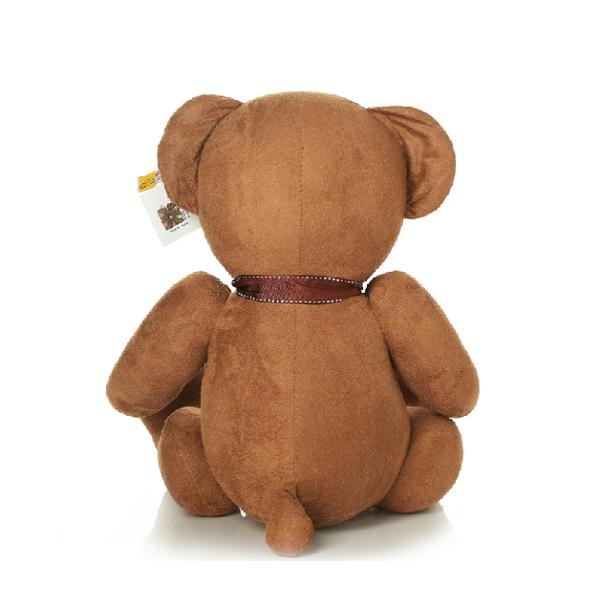 sitting size light brown bear with butterfly tie cute stuffed toys