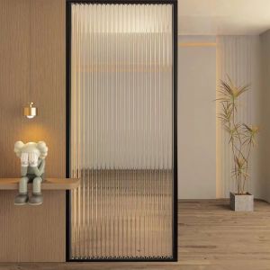UV Protection Curtain Wall Decorative Glass Panel 8mm Transparent Rainbow Embossed Glass