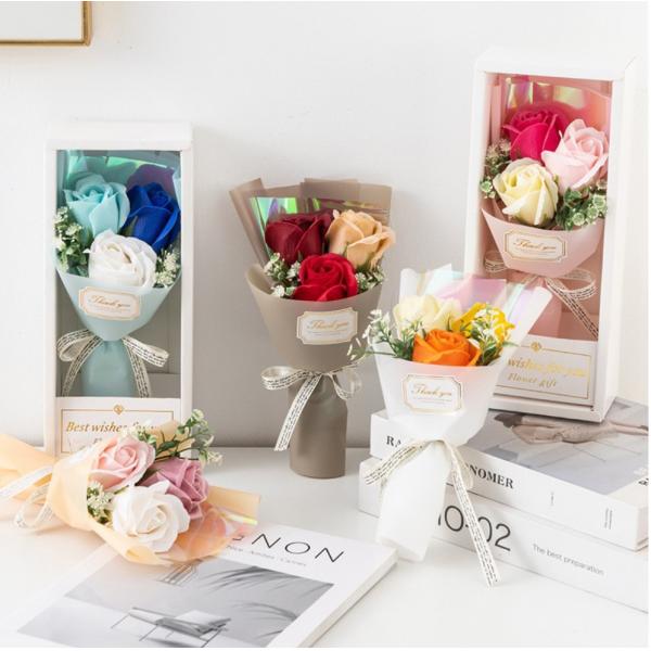 Artificial rose bouquets, soap flowers, artificial flowers, graduation season souvenirs, gift boxes, cross-border wholesale for festivals