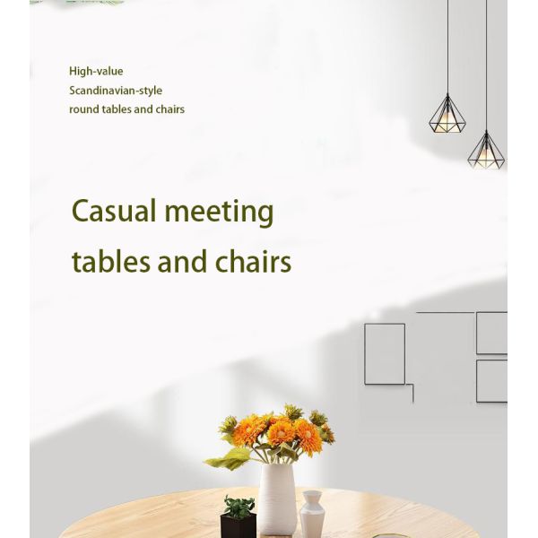 Nordic Style Round Dining Table Set Modern Solid Wood Dining Table and Chair Set for Home and Apartment