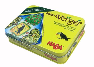 Catégorie comestible carrée articulée par jeu de boîtes en fer blanc d'enfants avec la mini illustration de verger
