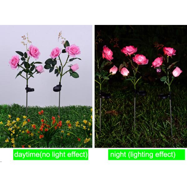 Solar three heads rose lights Ground decoration lawn lamp