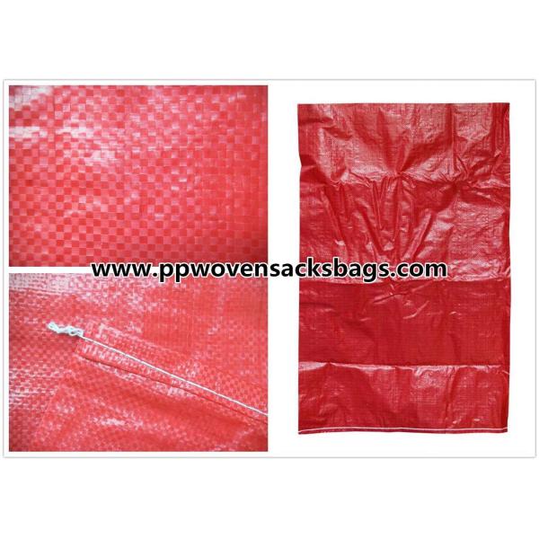 Customized Red PP Woven Bags / 25kg PP Sacks for Packing Plastic Pellets / Food / Chemical