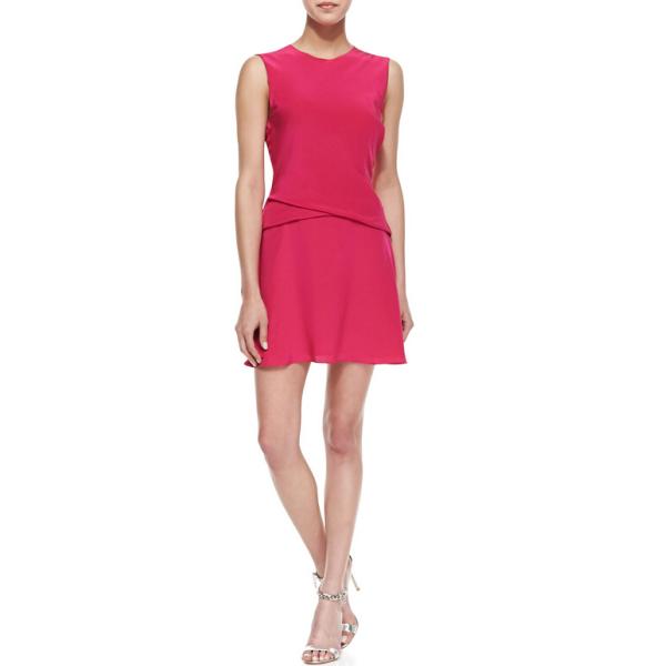 Sleeveless Draped-Bodice Cocktail Dress