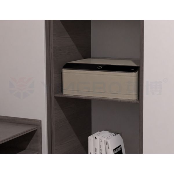 Single-Tier Leather-Wrapped Jewelry Safe with Biometric Lock & Steel Body
