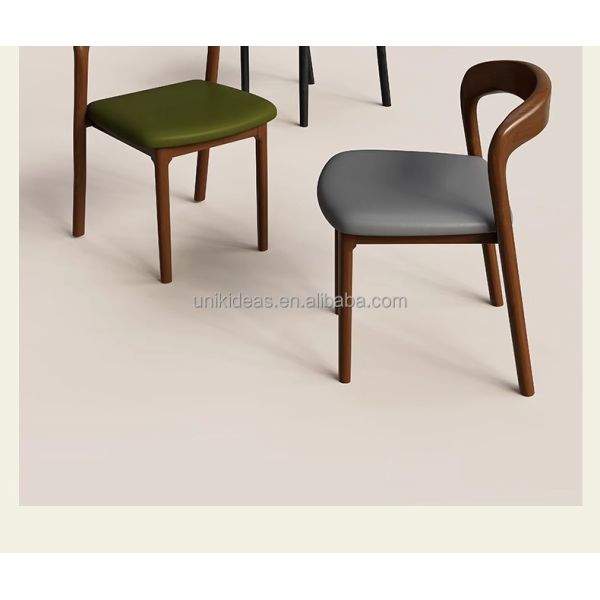 Luxury Nordic High Quality Solid Wood Dining Chair Upholstered Seat Commercial Restaurant Bar Dining Cafe Chair