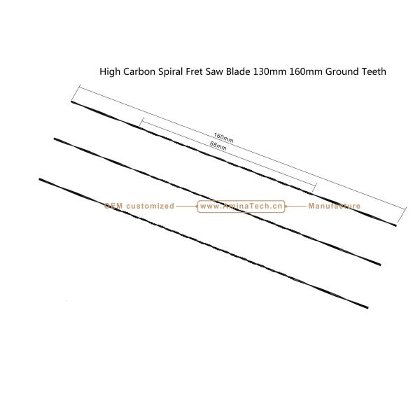 High Carbon Spiral Fret Saw Blade 130mm 160mm Ground Teeth,Carving Hole on Wood or PVA for Ads
