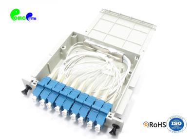 Module Type 1x8 Rack Mount Fiber Optic PLC Splitter With Blue Color LC UPC SM Connector
