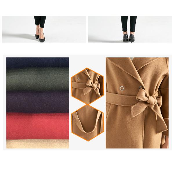 Slim Fit Women's Casual Winter Coats , Camel Wool Jacket For Ladies