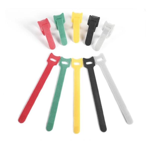 500mm Nylon Straight Hook And Loop Cable Ties T Shaped 20mm