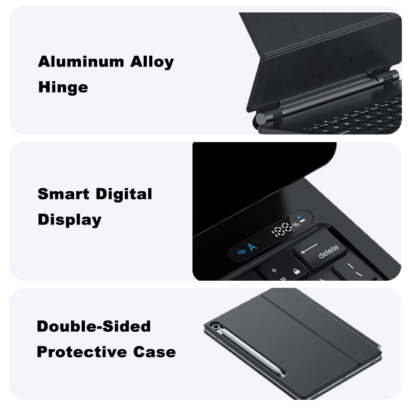 Laudtec Wholesale Secure Magnetic Keyboard Case RGB Floating Stand for Samsung Tab S8/S9/S10/S11 Lite 11inch OEM Custom Layout
