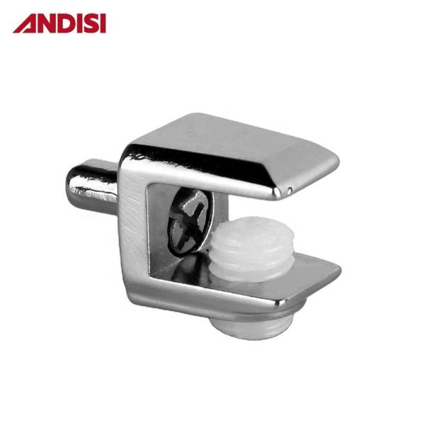 Zinc Alloy Cabinet Shelf Support Bracket Glass Clip Clamps with Chrome Plated Finish