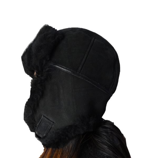 Beanie Sheep Skin Shearling Trapper Hat Russian Ushanka European Style Double Face