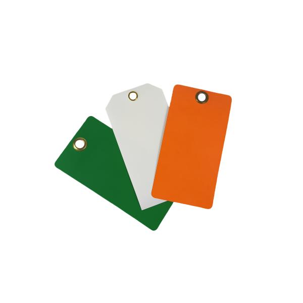 Étiquette cadeau vierge en vinyle - Étiquette en plastique PVC indéchirable et imperméable avec attache métallique