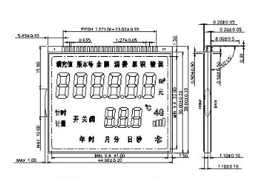 OEM 6 O′ Clock TN Segment LCD Display Положительный пропускной дисплей водомера